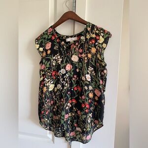 LOFT sleeveless floral vee-neck top - SP